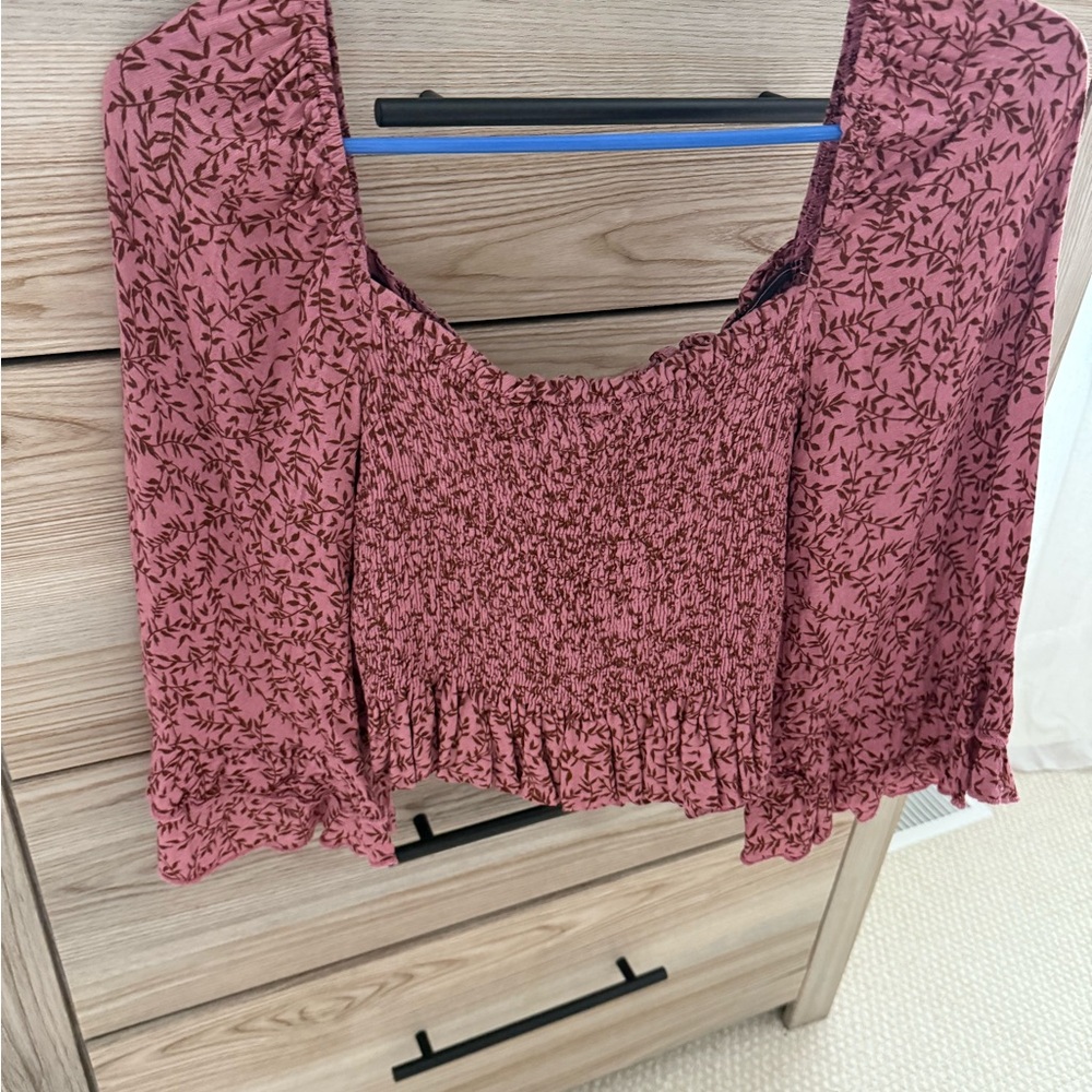 Lulu's Pink Floral Smocked Blouse